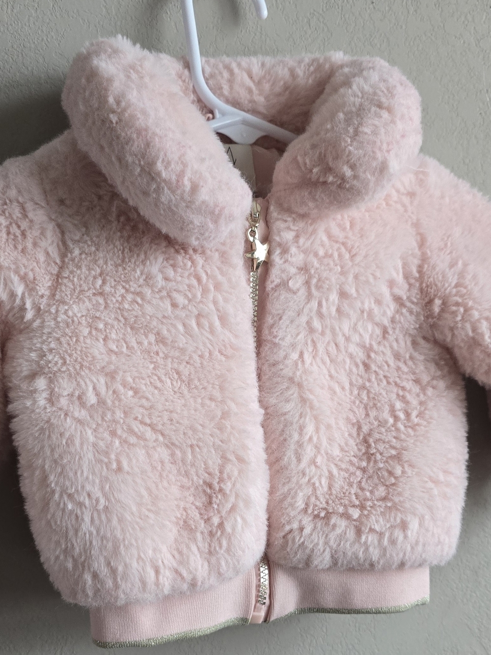 Joie Plush Teddy Zip Jacket in Light Pink